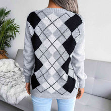 Load image into Gallery viewer, Geometric V-Neck Sweater
