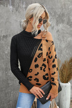 Load image into Gallery viewer, Leopard  Block Turtleneck Sweater
