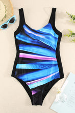Load image into Gallery viewer, Striped Sleeveless One-Piece Swimsuit
