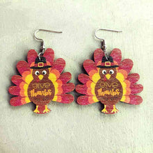 Load image into Gallery viewer, Thanksgiving Turkey Drop Earrings
