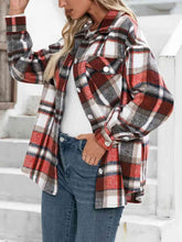 Load image into Gallery viewer, Plaid Collared Neck Button Down Jacket
