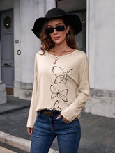 Load image into Gallery viewer, Butterfly Round Neck Dropped Shoulder Blouse
