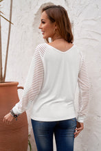 Load image into Gallery viewer, Sheer Striped V-Neck Top
