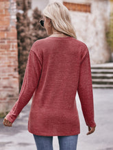 Load image into Gallery viewer, Buttoned Notched Neck Long Sleeve Top
