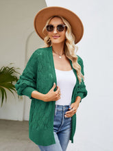 Load image into Gallery viewer, Open Front Ribbed Trim Cardigan
