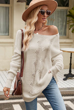 Load image into Gallery viewer, Boat Neck Dropped Shoulder Knit Top
