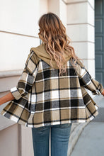 Load image into Gallery viewer, Button Up Plaid Hooded Jacket
