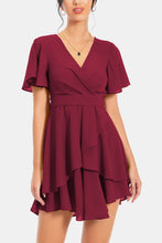 Load image into Gallery viewer, Surplice Neck Flutter Sleeve Dress
