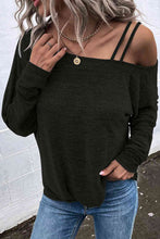 Load image into Gallery viewer, Asymmetrical Neck Long Sleeve Top
