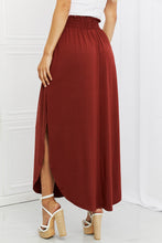 Load image into Gallery viewer, Zenana It&#39;s My Time Full Size Side Scoop Scrunch Skirt in Dark Rust
