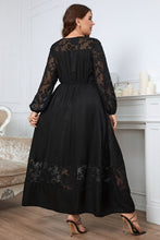 Load image into Gallery viewer, Melo Apparel Plus Size Embroidery Round Neck Long Sleeve Maxi Dress
