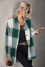 Load image into Gallery viewer, Plaid Collared Neck Longline Shirt
