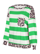 Load image into Gallery viewer, Striped Leopard Long Sleeves Top
