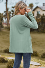 Load image into Gallery viewer, Cable-Knit Long Sleeve Cardigan with Pocket
