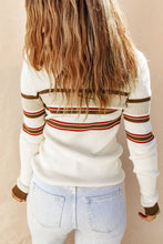 Load image into Gallery viewer, Striped Collared Neck Rib-Knit Top
