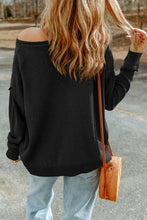Load image into Gallery viewer, Dropped Shoulder Boat Neck Sweater Pullover with Pocket
