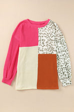 Load image into Gallery viewer, Leopard Patchwork Long Sleeve Top
