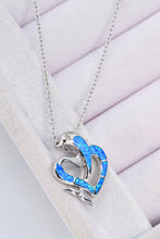 Load image into Gallery viewer, Opal Dolphin Heart Chain-Link Necklace
