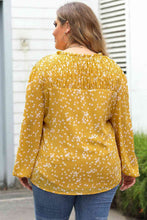 Load image into Gallery viewer, Plus Size Notched Neck Smocked Blouse
