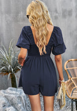 Load image into Gallery viewer, Square Neck Short Sleeve Smocked Romper
