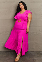Load image into Gallery viewer, GeeGee Fancy Fizz Plus Size Tiered Side Slit Maxi Dress
