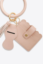 Load image into Gallery viewer, PU Wristlet Keychain with Card Holder
