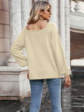 Load image into Gallery viewer, Waffle-Knit Square Neck Raglan Sleeve Tee
