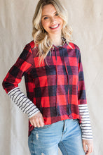 Load image into Gallery viewer, Plaid Striped Long Sleeve Hoodie
