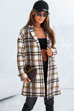 Load image into Gallery viewer, Plaid Longline Jacket with Pockets
