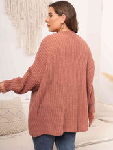 Load image into Gallery viewer, Plus Size Open Front Dropped Shoulder Knit Cardigan

