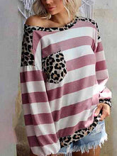 Load image into Gallery viewer, Striped Leopard Long Sleeves Top
