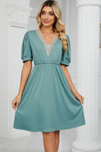 Load image into Gallery viewer, V-Neck Puff Sleeve Dress
