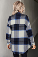Load image into Gallery viewer, Plaid Collared Neck Longline Shirt
