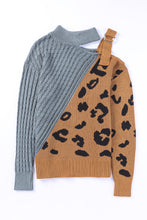 Load image into Gallery viewer, Leopard  Block Turtleneck Sweater
