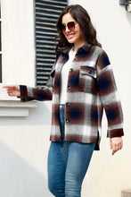 Load image into Gallery viewer, Plaid Button Up Collared Neck Jacket
