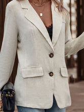 Load image into Gallery viewer, Lapel Collar Long Sleeve Blazer

