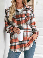 Load image into Gallery viewer, Plaid Collared Neck Button Down Jacket
