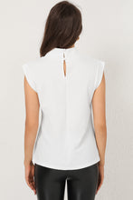 Load image into Gallery viewer, Mock Neck Cap Sleeve Blouse
