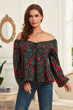 Load image into Gallery viewer, Plus Size Floral Balloon Sleeve Blouse

