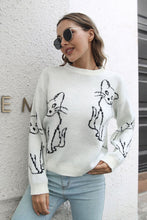 Load image into Gallery viewer, Cat Pattern Round Neck Long Sleeve Pullover Sweater
