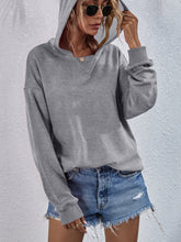 Load image into Gallery viewer, Dropped Shoulder Slit Hoodie
