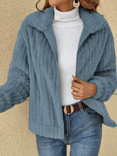 Load image into Gallery viewer, Plush Zip Up Long Sleeve Jacket
