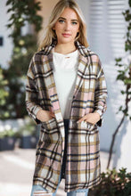 Load image into Gallery viewer, Plaid Longline Jacket with Pockets
