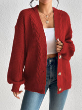 Load image into Gallery viewer, Cable-Knit Button Down Cardigan
