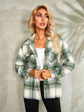 Load image into Gallery viewer, Plaid Button Down Collared Jacket
