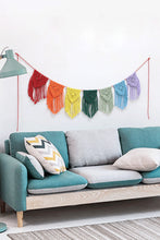 Load image into Gallery viewer, Rainbow Fringe Macrame Banner

