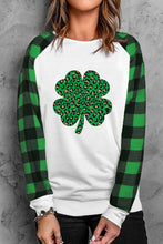 Load image into Gallery viewer, Lucky Clover Round Neck Long Sleeve T-Shirt
