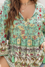 Load image into Gallery viewer, Plus Size Floral Tassel Tie Blouse
