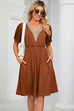 Load image into Gallery viewer, V-Neck Puff Sleeve Dress
