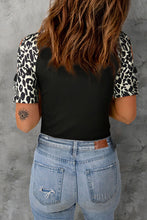 Load image into Gallery viewer, Leopard Round Neck Short Sleeve T-Shirt
